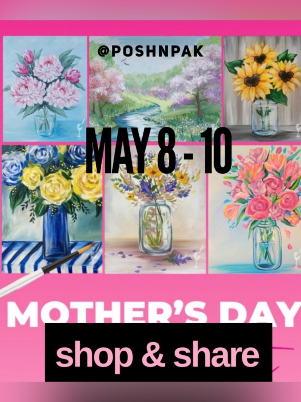 Mother's Day Shop N Share with poshnpak May 8-10, Bright Pink Accent
